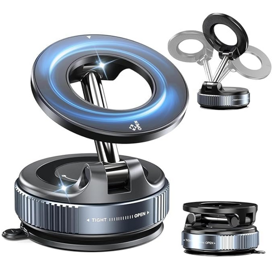 360° Vaccum Magnetic Phones Holder| Strong Suction Mount for Dashboard