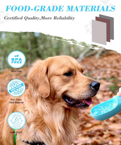 Dog Water Bottle | 2 in 1 | Leak Proof Portable Pet Water Bottle with Food Container